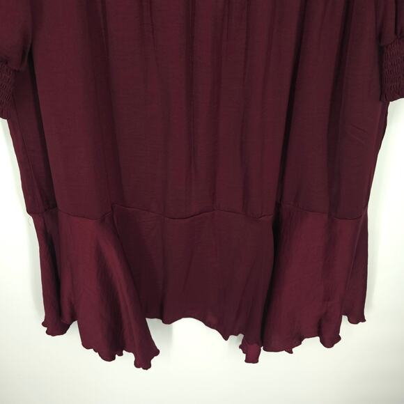 Sam Edelman Burgundy Smocked Plus Size Mini Dress Size 3X NWT - Picture 5 of 11
